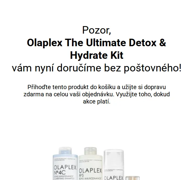 Notino: Olaplex The Ultimate Detox & Hydrate Kit s dopravou zdarma – červenec 2026 | Nuslet.cz