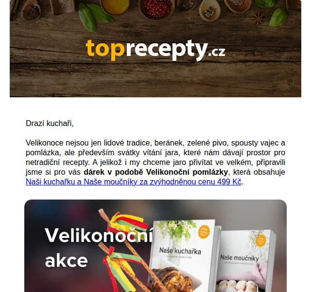 Toprecepty.cz: Velikonoční balíček kuchařek za 499 Kč – červen 2026 | Nuslet.cz