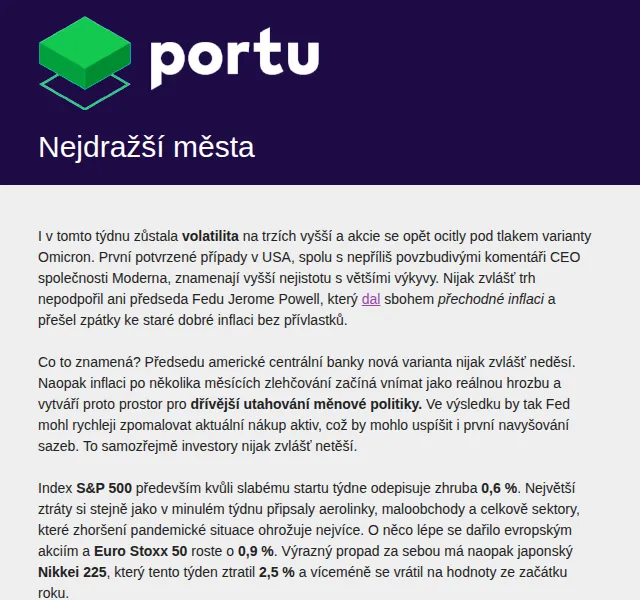 Portu.cz: Investiční zpravodaj – prosinec 2021 | Nuslet.cz