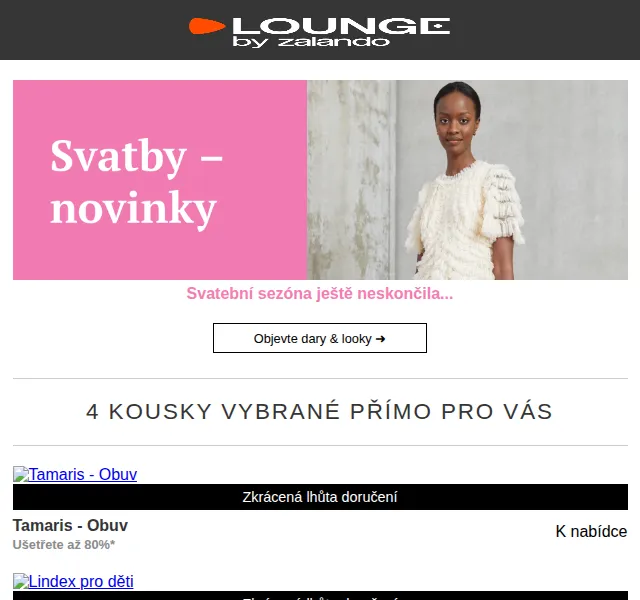 Lounge by Zalando: Tamaris, Lindex & Coach – svatební slevy až 80 % – červen 2026 | Nuslet.cz