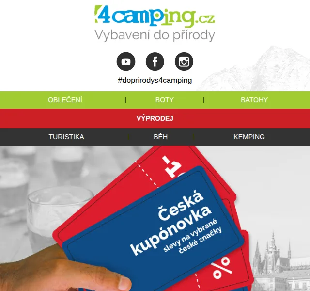 4camping: Česká kupónovka – 10 značek, 10 slev – červenec 2026 | Nuslet.cz