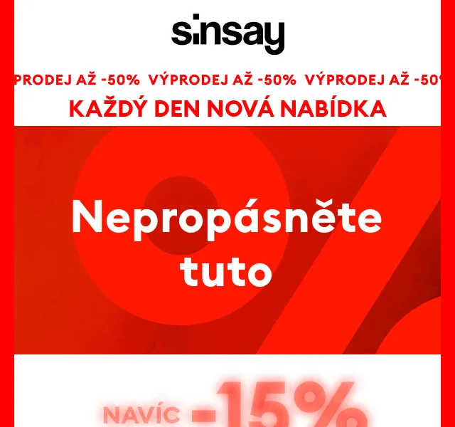 Sinsay: Navíc -15% na výprodej – červenec 2026 | Nuslet.cz
