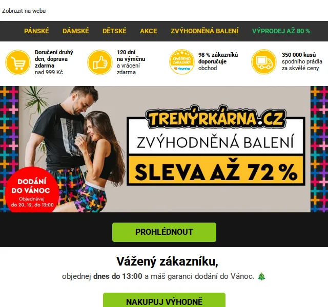 Lukáš z Trenýrkárna.cz: Vánoční výprodej až 80 % – červenec 2026 | Nuslet.cz