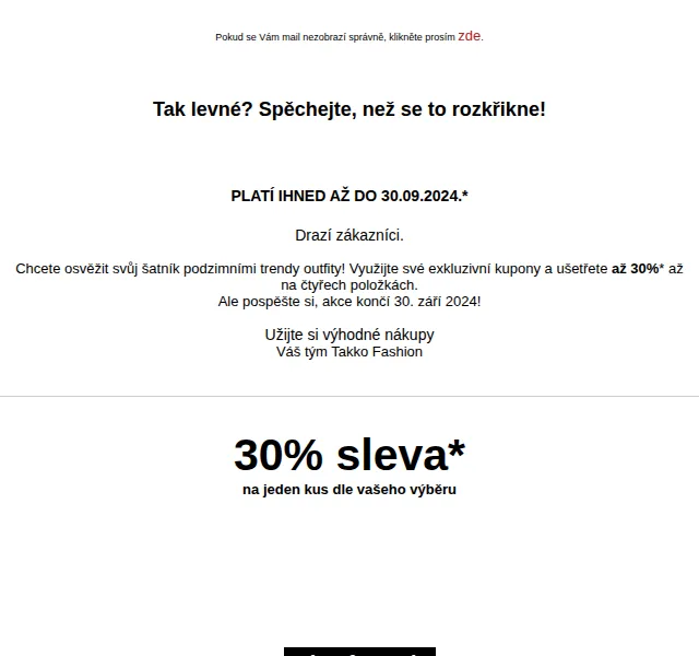 Takko Fashion: Sleva až 30 % s kupóny – červenec 2026 | Nuslet.cz