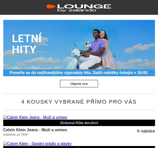 Lounge by Zalando: Calvin Klein a La Martina až 75 % – červenec 2026 | Nuslet.cz