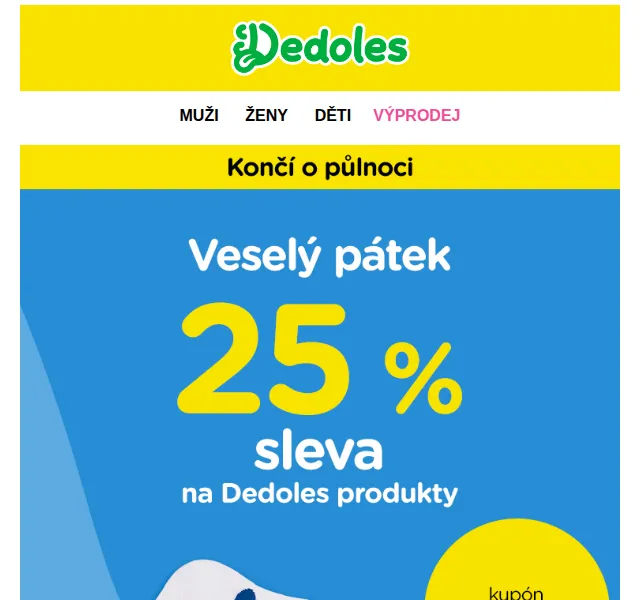 Dedoles: 25% sleva na veselé ponožky – červenec 2026 | Nuslet.cz