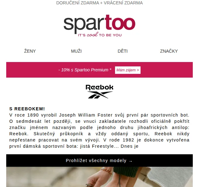 Spartoo.cz: Reebok, Ralph Lauren a další – doprava zdarma – červenec 2026 | Nuslet.cz