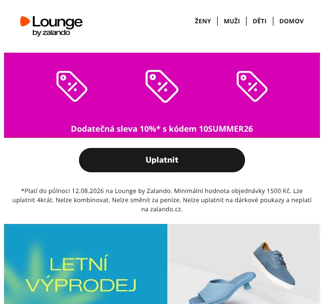Lounge by Zalando: sleva 10 % — srpen 2026 | Nuslet.cz