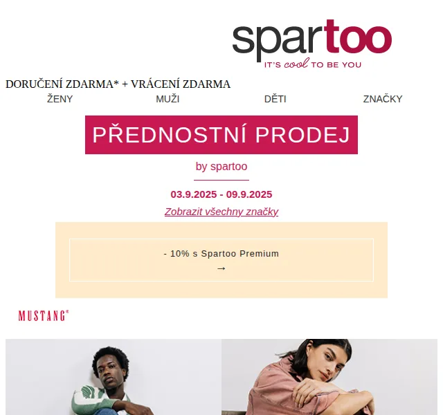 Spartoo: Až -50 % na Vagabond, Mustang a Skechers s doručením zdarma – červen 2026 | Nuslet.cz