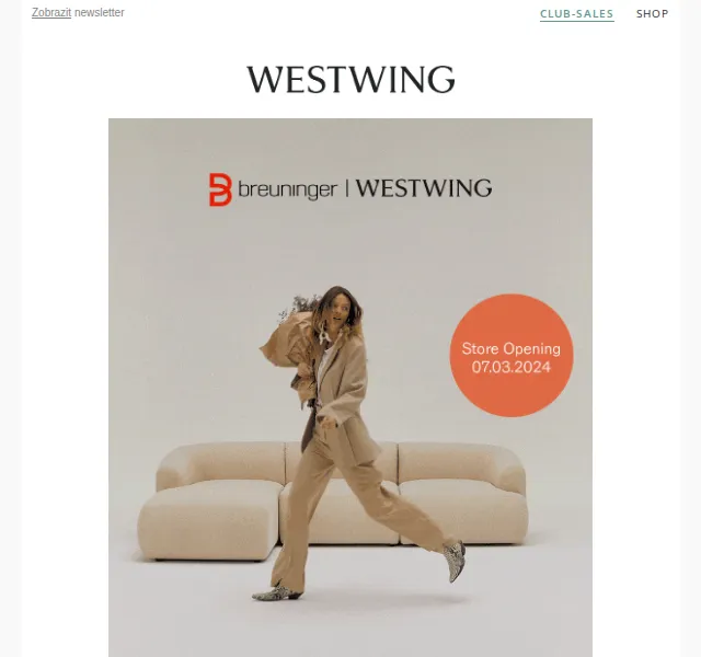 Westwing: kampaň Grand Opening Stuttgart – nová kolekce červenec 2026 | Nuslet.cz