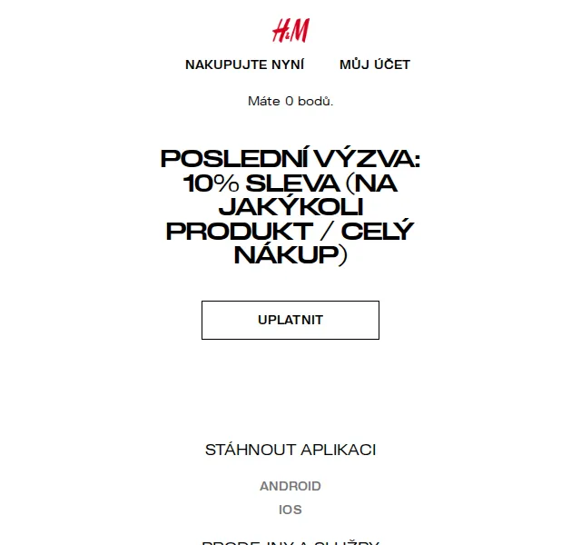 H&M Fashion: 10% sleva na všechno – Duben 2026 | Nuslet.cz