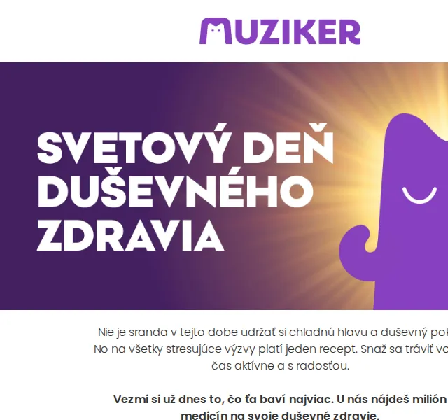 Muziker: Sleva na duševní pohodu – červenec 2026 | Nuslet.cz
