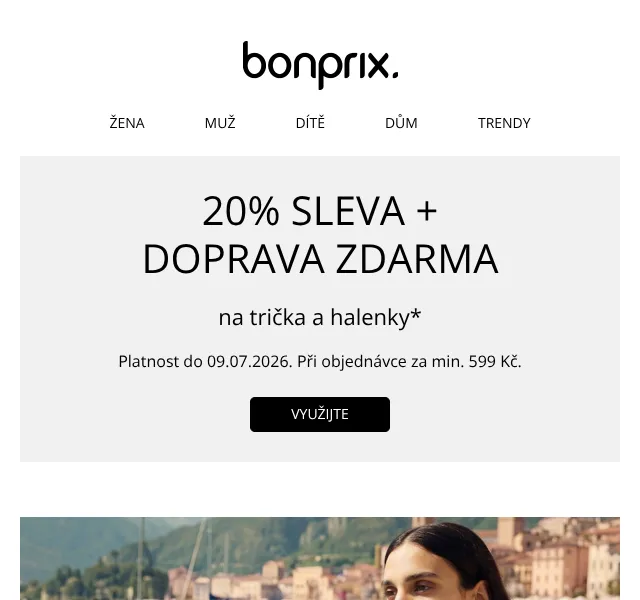 Bonprix: 20 % sleva na trička a halenky – červenec 2026