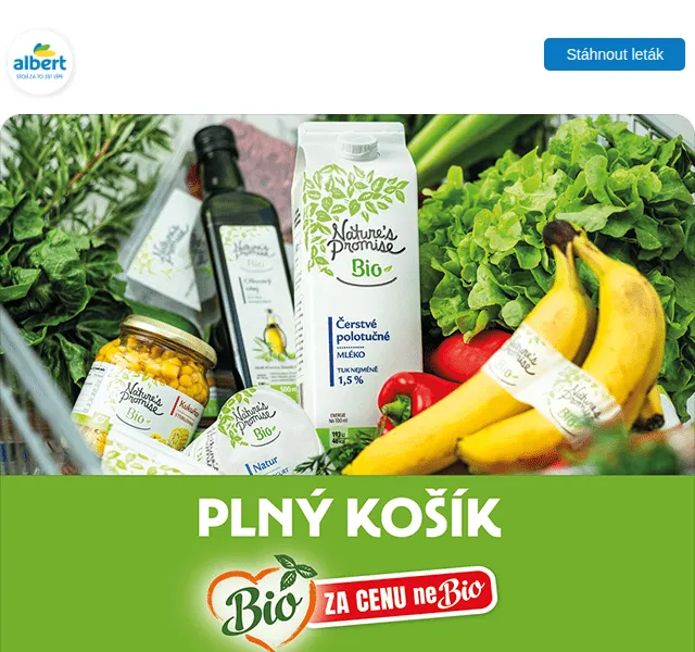 Albert: Bio akce sleva až 40 % na Nature’s Promise – červenec 2026 | Nuslet.cz