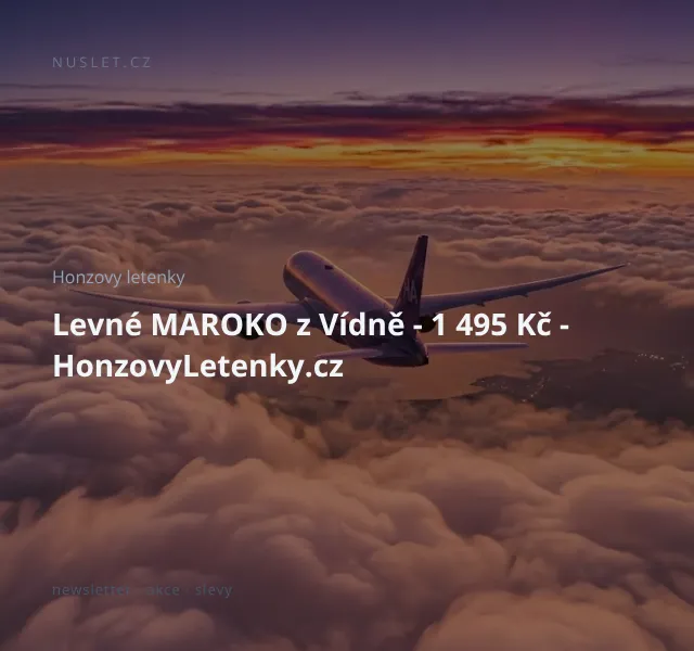 Honzovy letenky: Maroko z Vídně 1 495 Kč – duben 2026