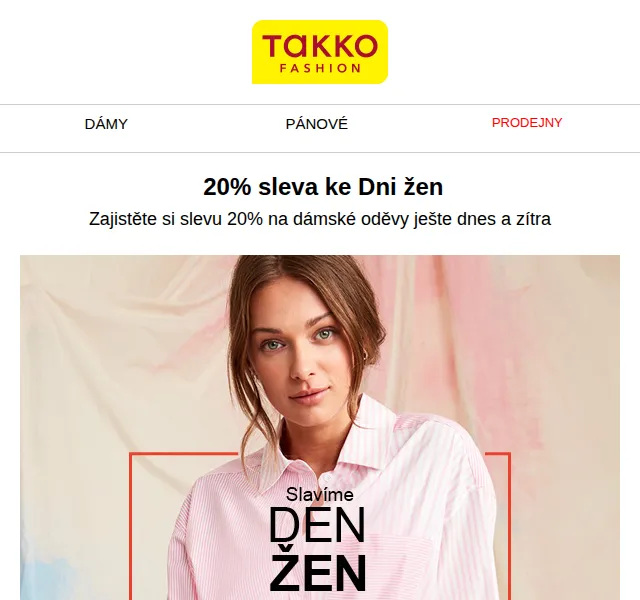 Takko Fashion: 20% sleva na dámské oděvy – březen 2026 | Nuslet.cz