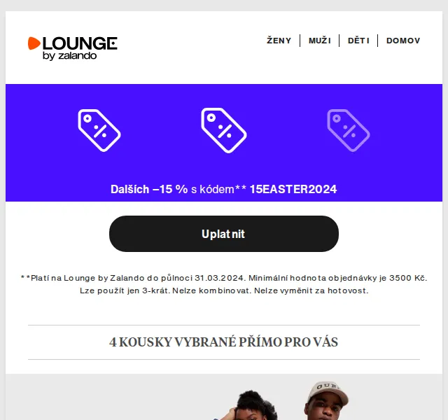 Lounge by Zalando: 15% extra sleva + Guess, POC a Clarks – červenec 2026 | Nuslet.cz