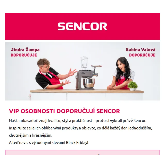 Sencor: Black Friday slevy až 60 % – červenec 2026 | Nuslet.cz