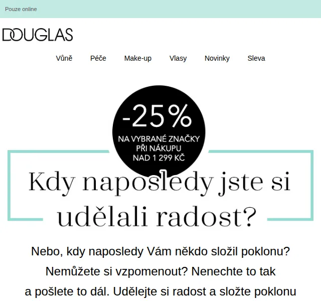Douglas CZ: 25% sleva na vybrané značky – červenec 2026 | Nuslet.cz