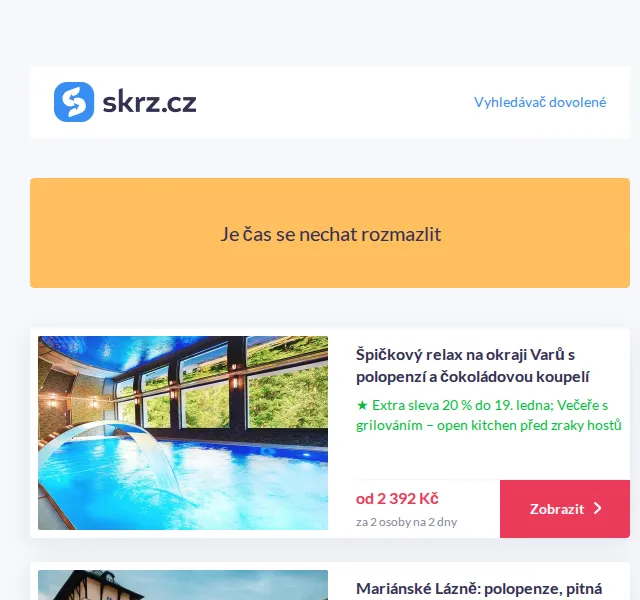 Vánoce na Skrz: Lázně s all inclusive od 6 250 Kč – červen 2026 | Nuslet.cz