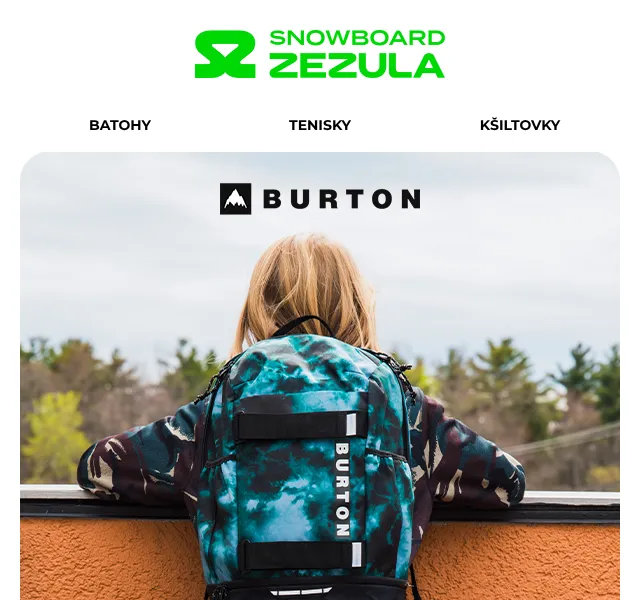 SNOWBOARD ZEZULA: Batoh, tenisky, doplňky – srpen