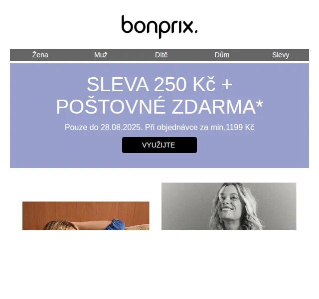 bonprix: sleva 250 Kč a poštovné zdarma – červenec 2026 | Nuslet.cz