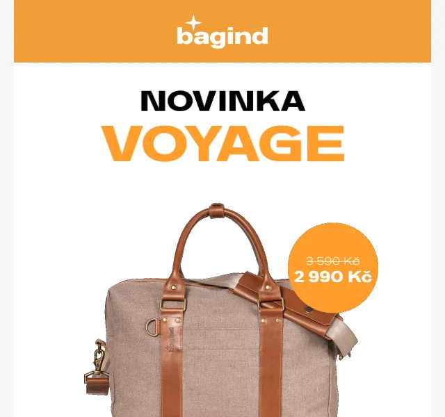 Bagind: Předprodej cestovní tašky Voyage se slevou – červen 2026 | Nuslet.cz