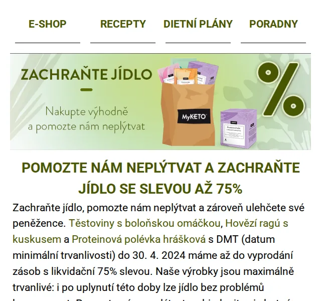 MyKETO: Zachraňte jídlo se slevou až 75 % – červenec 2026 | Nuslet.cz