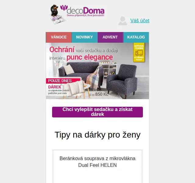 decoDoma: Dárek k napínacím potahům + doprava ZDARMA – prosinec 2021 | Nuslet.cz