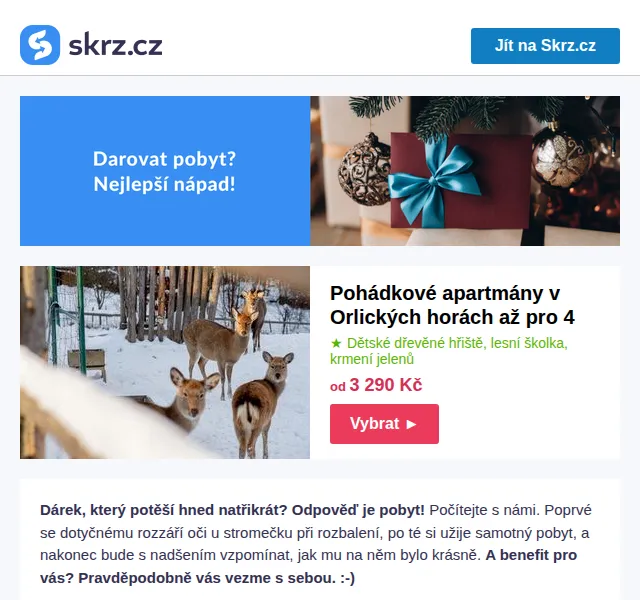 Vánoce na Skrz: Pobyty a zájezdy – červen 2026 | Nuslet.cz