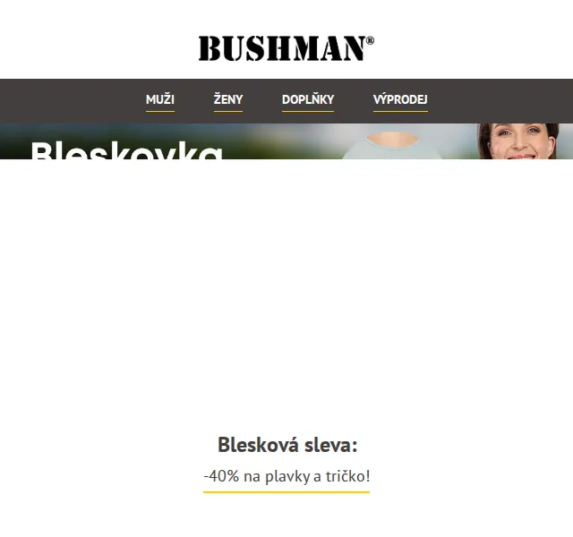 BUSHMAN: -40 % na plavky a tričko – červen 2026 | Nuslet.cz