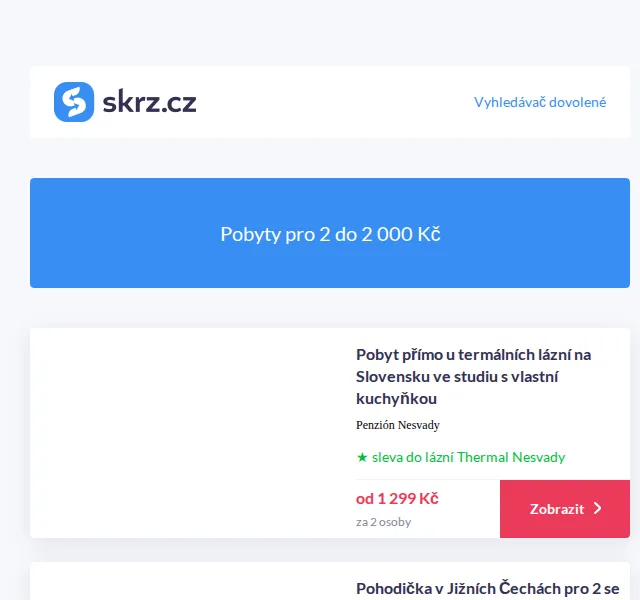 Vánoce na Skrz: Pobyty pro 2 od 999 Kč – červenec 2026 | Nuslet.cz