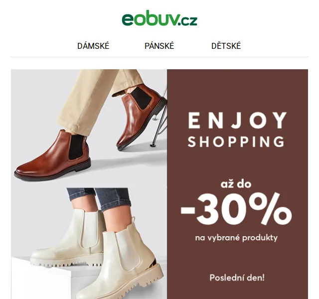 eobuv.cz: Slevy až 30 % s kódem ENJOY – červen 2026 | Nuslet.cz