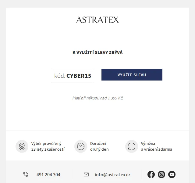 Astratex.cz: Až 80% sleva a extra 15% – červenec 2026 | Nuslet.cz