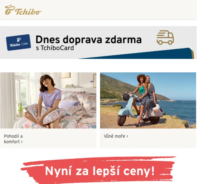 Tchibo: Kafissimo NOW za 1 Kč + sportovní móda – červen 2026