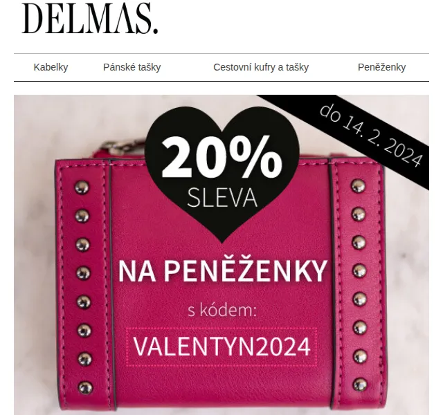 Delmas: 20% sleva na peněženky – červenec 2026 | Nuslet.cz