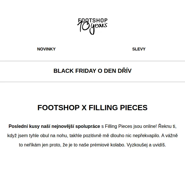 Footshop: FTSHP x Filling Pieces a Carrots – červen 2026 | Nuslet.cz
