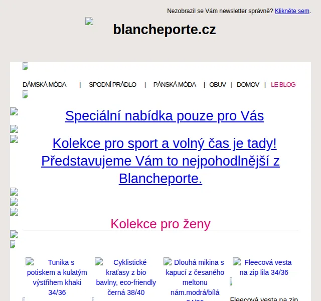 Blancheporte: Volnočasová móda se slevou 20 % – červen 2026 | Nuslet.cz