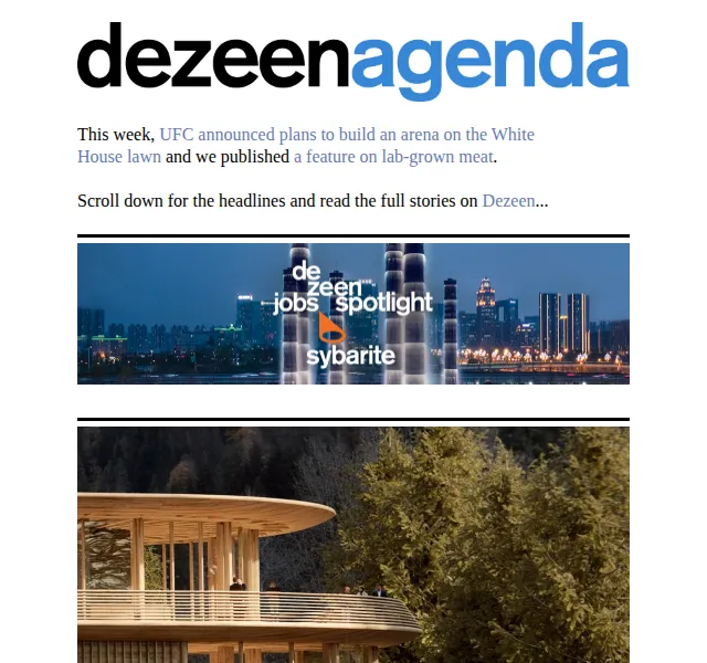 Dezeen Daily: UFC arena a lab-grown steak – červenec 2026 | Nuslet.cz