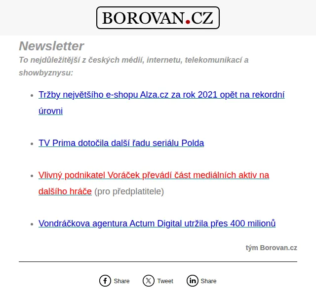 Aleš Borovan: Přehled zpráv z médií a byznysu – červen 2026 | Nuslet.cz