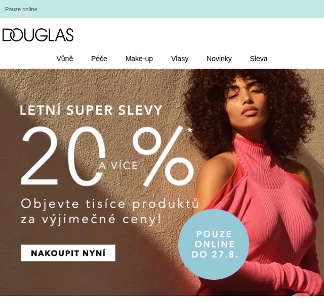 Douglas CZ: Minimálně 20% sleva na vše – červenec 2026 | Nuslet.cz