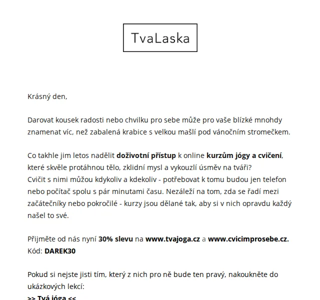 TvaLaska: 30% sleva na online kurzy jógy a cvičení – červenec 2026 | Nuslet.cz