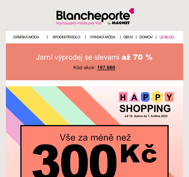 Blancheporte: nákupy do 300 Kč – červen 2026 | Nuslet.cz