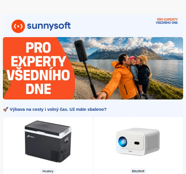Sunnysoft.cz: Mini projektor, 8K kamera, dron – květen 2026