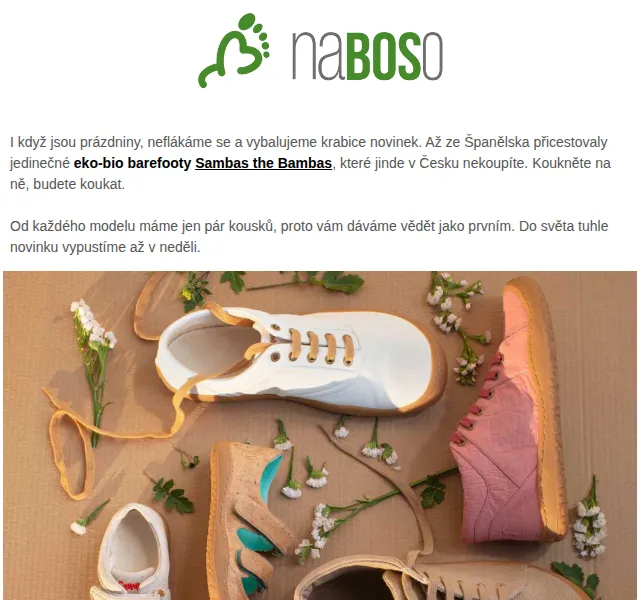 naBOSo: Boty Sambas the Bambas Slipstop Hopi Hop ToeSox – červenec 2026 | Nuslet.cz