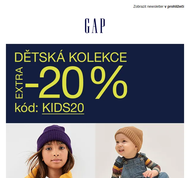 GAPstore: -20 % na dětskou kolekci – červen 2026 | Nuslet.cz