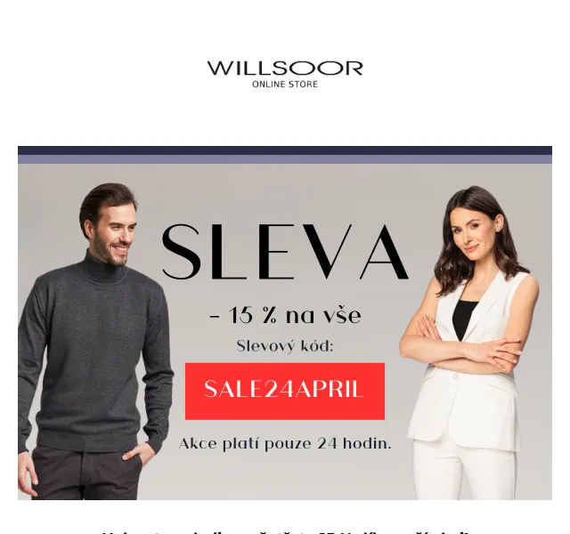 Košile Willsoor: Sleva 15 % na vše – červen 2026 | Nuslet.cz