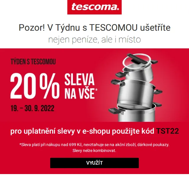 Tescoma: 20 % sleva na vše – červen 2026 | Nuslet.cz