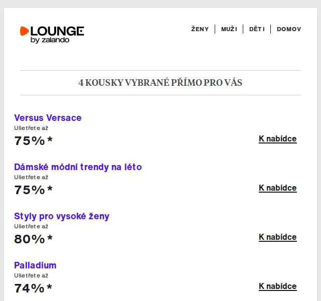 Lounge by Zalando: Versus Versace, JDY Tall & Palladium – červen 2026 | Nuslet.cz