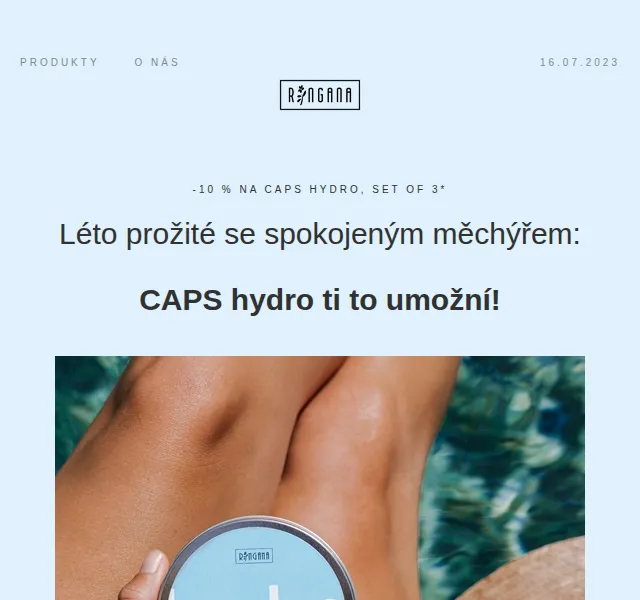 RINGANA: CAPS hydro set of 3 s 10% slevou – červenec 2023 | Nuslet.cz